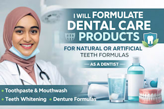 formulate dental care products natural or artificial teeth formulas as a dentist