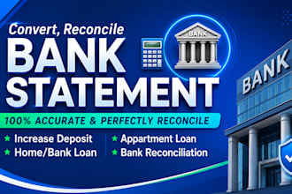 changing in bank statement for loan , business loan into editable format