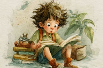 watercolor children book illustrations and children book illustration