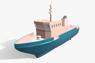 3d ship model 3d boat animation 3d yacht design pontoon hull 3d tugboat vessel