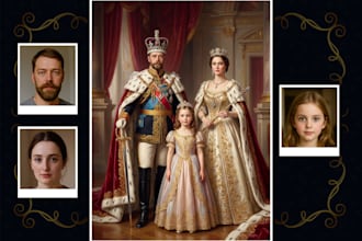 create personalized royal family portrait from your photo