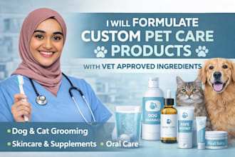 formulate custom pet, dog and cat care products with vet approved ingredients