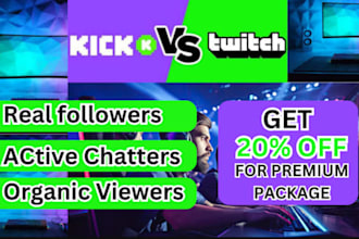 do kick or twitch follower channel promotion live views, kick and twitch partner