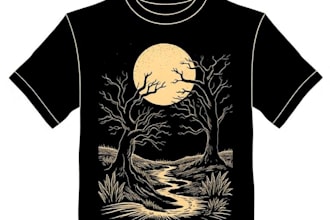 draw high quality linocut illustration for shirt design
