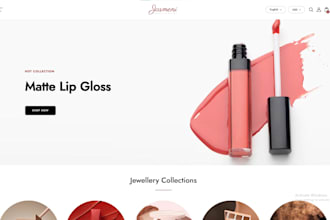 design a luxury shopify beauty store for skincare, lipstick, cosmetics website