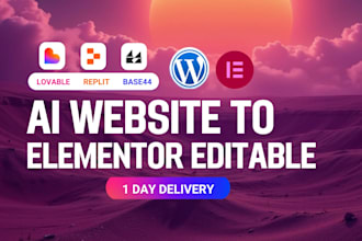 convert your ai website into a drag and drop elementor site