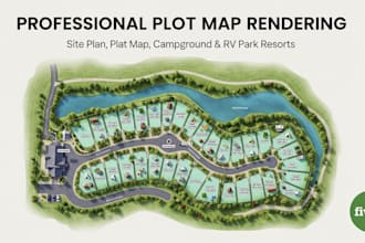 professionally render plot map plat map site plan campground map rv park resort