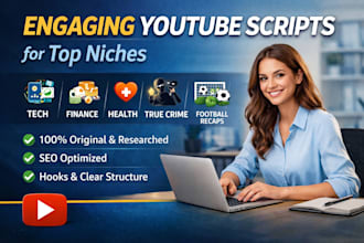 write engaging youtube scripts for tech, finance, true crime and football recaps