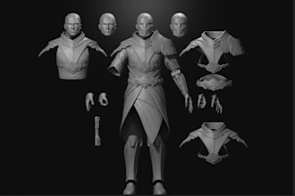 fix 3d printable action figure,3d articulated model,fix joint resin 3d printing