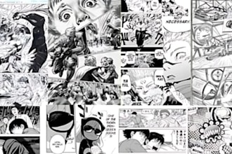 draw comic book, comic manga and anime webtoon illustration