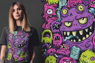 custom cartoon mascot illustrations tshirt design