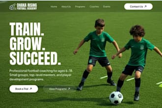 develop wordpress tournament football coach website esport gaming soccer website