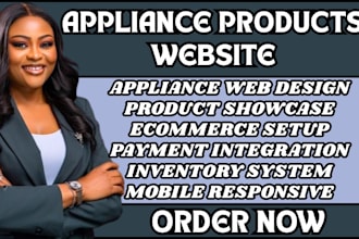 design a home electronic, product showcase, retail and kitchen appliance website