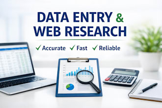 accurate data entry and internet research for business tasks
