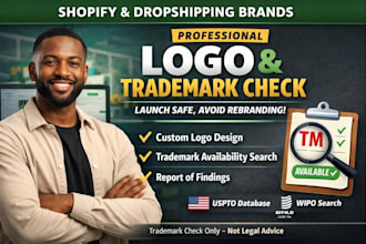 design a shopify logo and check trademack availability