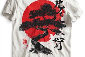 do a japanese t shirt illustration