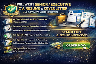 write your senior executive resume and linkedin profile
