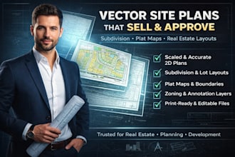 design vector site plan, subdivision and plat map illustration for real estate