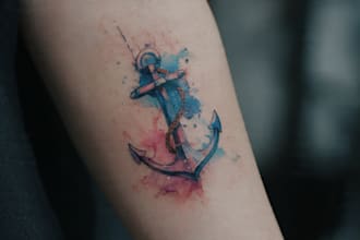 be your watercolor tattoo artist and designer