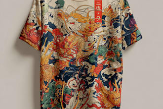 draw a japanese t shirt illustration
