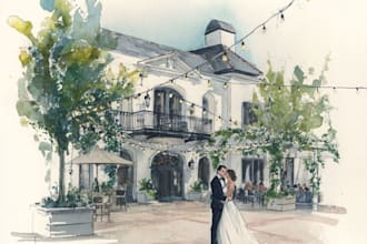 draw a custom map illustration, destination wedding map