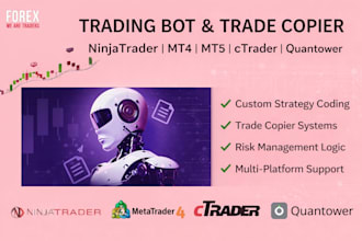 code ninjatrader trading bot or tradecopier robot on mt4 mt5, ctrader, quantower