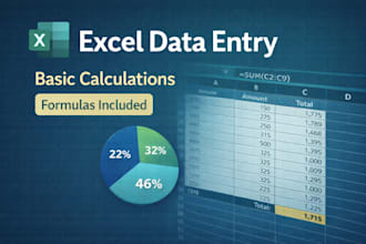 do accurate excel data entry and basic calculations
