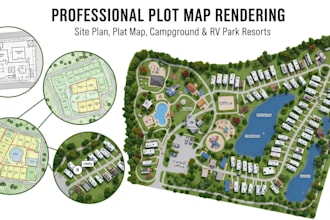 design professional site plan, property map, plat map and 3d landscape rendering