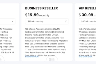 provide reseller hosting with whmcs and full professional setup