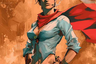 do retro vintage poster cover illustration in comic style
