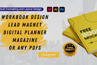 design catalog, magazine, lead magnet planner, workbook fillable pdf in indesign