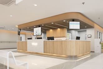 create realistic 3d commercial interior design, dental, medical clinic, hospital