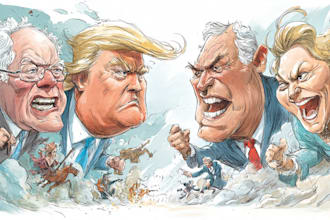 create digital political cartoon for political cartoon