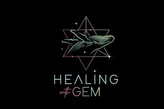 make beautiful logo for dolphin and whale energy healer