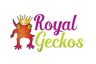 create a fun fresh bold and colorful crested gecko logo