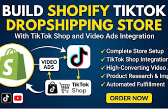 build shopify tiktok dropshipping store with tiktok shop and video ads