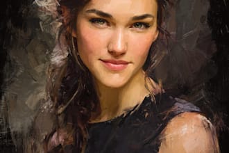 draw portrait oil painting from photo