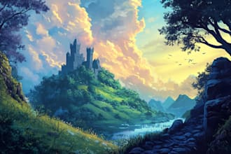 digitally paint fantasy landscape