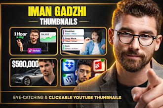 design premium iman gadzhi inspired youtube thumbnails