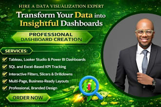 create tableau, looker studio, power bi dashboard, and data visualization