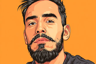 create cartoon portrait vector portrait from