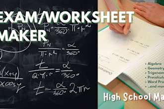 make a high school math worksheet with solution