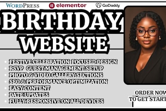birthday site design website redesign birthday invitation site celebration site