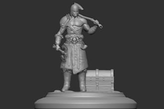 sculpt 3d miniature, tabletop dnd for game, wargaming model for 3d printing, stl