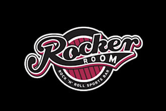 design monogram rock roll sports bar logo