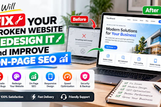 fix your broken website, redesign and improve on page SEO