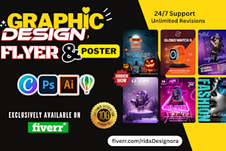 do creative graphic design, flyer, poster in canva