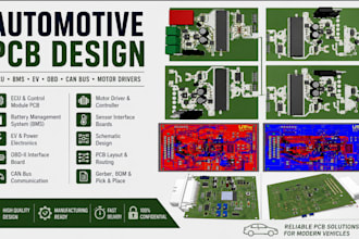 design automotive pcb ecu bms ev obd can bus vehicle electronics motor drivers