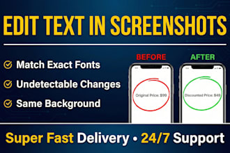 add, replace, change, or edit text from your screenshots