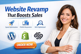 revamp wordpress shopify squarespace website for modern design speed and sales